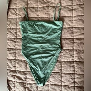 MONTCE Green Spaghetti Strap one piece swim